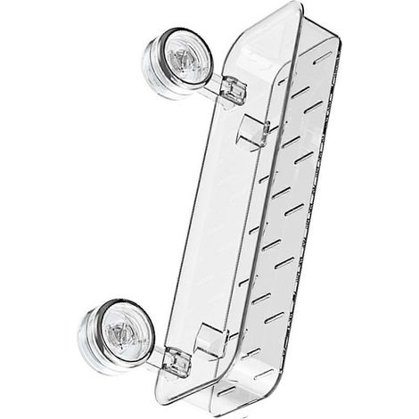 Étagère de rangement de salle de bain amovible avec ventouses, idéale pour les flacons de shampoing, les condiments de cuisine, etc., avec trou de drainage, support antidérapant et finition transparen (1/5)