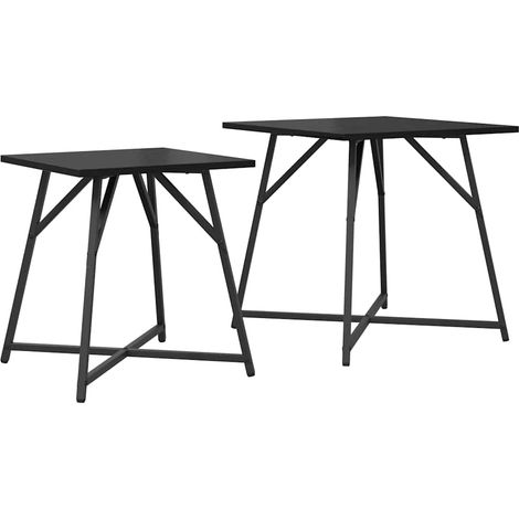 Maison Exclusive - Beistelltisch-Set 2 pcs Schwarz Eichen-Optik