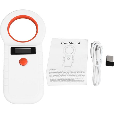 Lecteur de puce animale blanc, reconnaissance précise, robuste et polyvalent pour chien et chat. (1/5)
