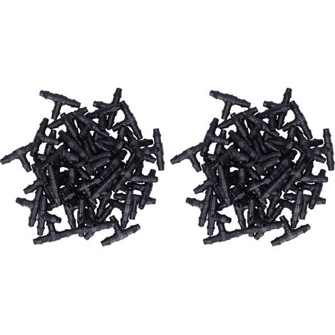 Connecteur en T pour tuyau d'irrigation de jardin, 100 pièces, 4/7 pièces, pour Micro arroseur (1/5)