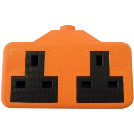 Dencon Trailing Socket 13A 2-Gang Orange - Electrical Accessory