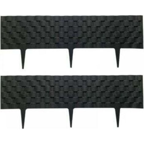 [JAMAIS UTILISÉ] 60cm Bordure de Jardin Rebord de Jardin Palisade pelouse Parterre Aspect Rattan Anthracite (1/4)