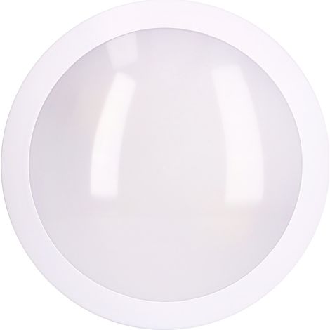 Forlight Ford - Plafoniera per Lampadina E27 da 40W. Diametro 30cm. Struttura in Policarbonato. Uso Esterno IP65. Colore Bianco