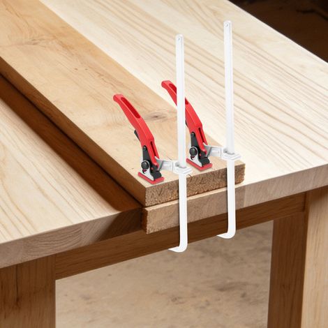 YISSALE - Werkzeug - 2 Schienenklemmen für Tischlerei, Tischklemme mit Ratschenmechanismus, Schraubklemme mit Schnellratschenmechanismus, Schienenklemme für Säge (1/5)