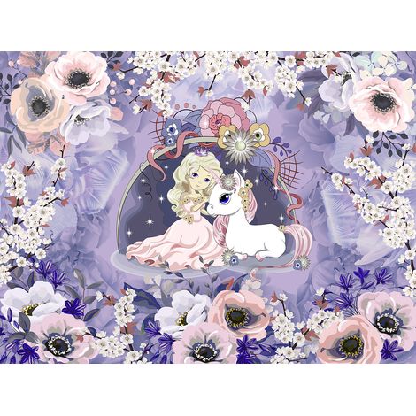 Papier peint panoramique Enfants - Fée Licorne - 130 cm x 98 cm (1/2)