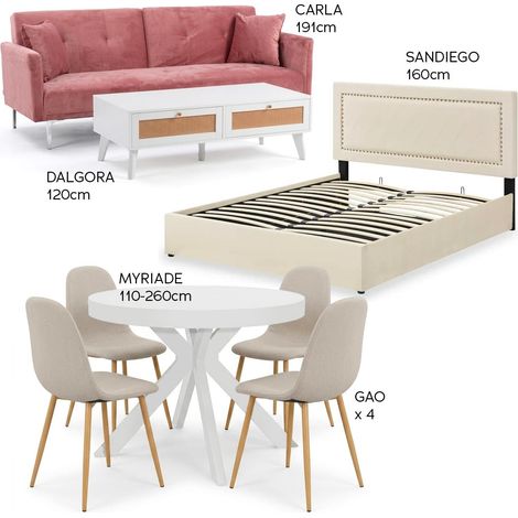 Pack aménagement 'Douceur Bohème' Rose Blanc Beige (1/5)
