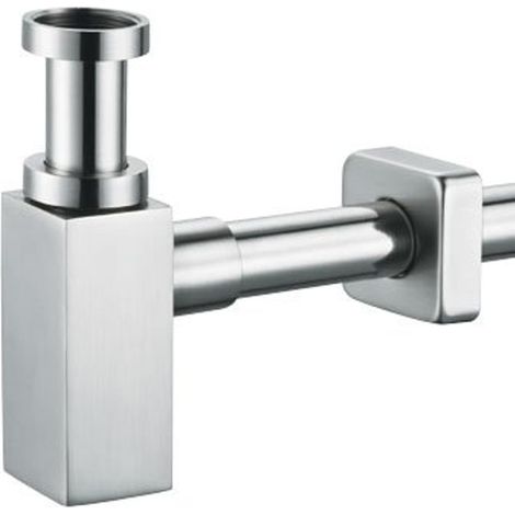 Plieger Siphon d'évier design carré 5/4 avec tuyau mural 30cm et rosette chrome