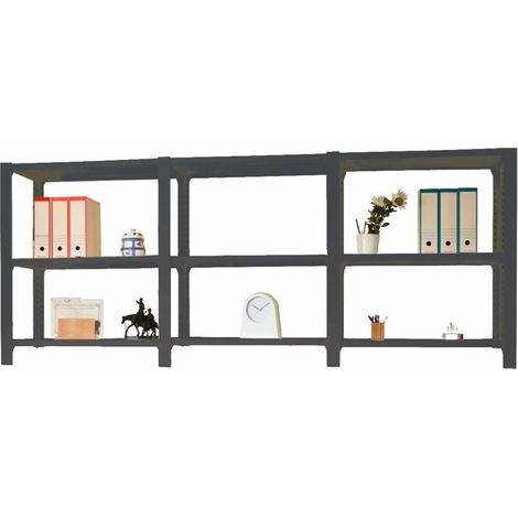 Estantería OFFICLICK 3/300 metal i+a+a antracita/antraci