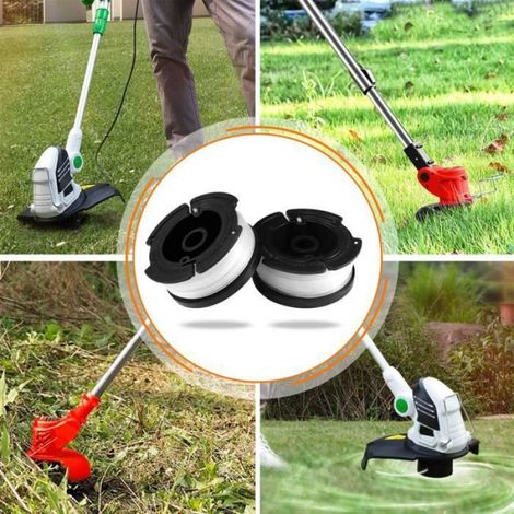Bobine Fil Coupe Bordure Pour Black et Decker Coupe-Bordures,6 Bobines de Tondeuse Avec 1 Ressort et 1 Couvercle de Bobine (1/4)