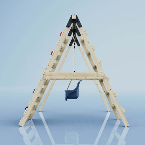 REBO Schaukel Veilchen aus Holz in Blau