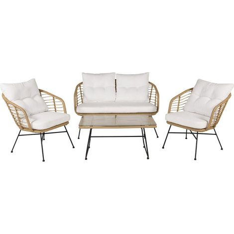 Salon de Jardin "Viga" 126cm Naturel (1/5)