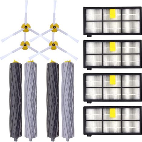 Ricambi compatibili con iRobot Roomba Serie 800 900 860 870 871 875 880 886 890 891 895 960 965 966 980 Accessori con 2 set di estrattori 4 filtri Hepa 4 spazzole laterali 4 viti (1/5)