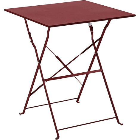 Table de jardin pliante bistrot en acier 60 cm pourpre (1/4)