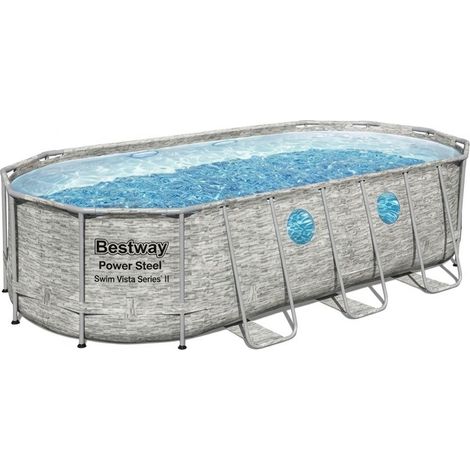 Piscina Ovale Power Steel Swim Vista II Oblò 549x274x122 cm