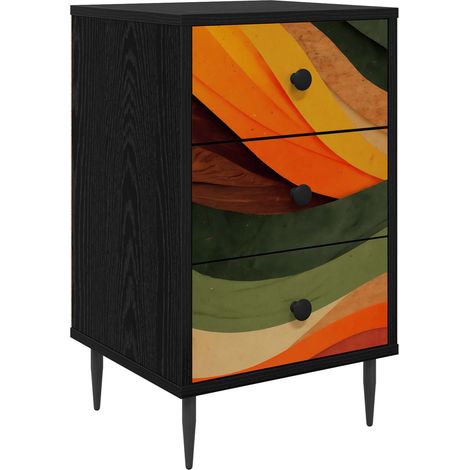 Mesa de noche BONN Roble Negro 36 x 33 x 61 cm vidaXL (1/5)