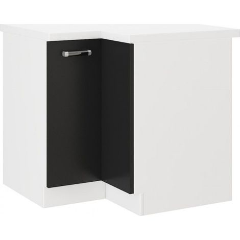 Küchen Eckunterschrank 89x89 cm für das Modell „Omega 240 Schwarz + Weiss“ (1/4)