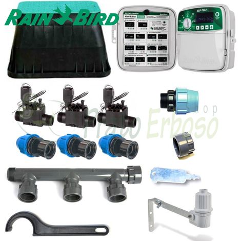 Kit irrigazione Rain Bird a 3 zone con programmatore da esterno