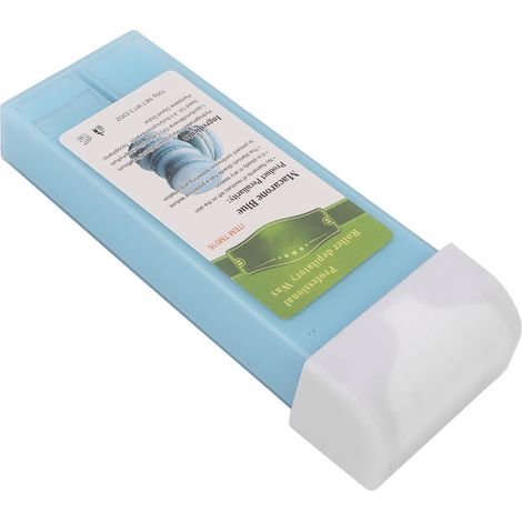Cartouche de cire dépilatoire rechargeable rouleau, épilation domicile salon, format 3,5oz, bleu macaron, pour aisselles jambes, rechange efficace (1/5)