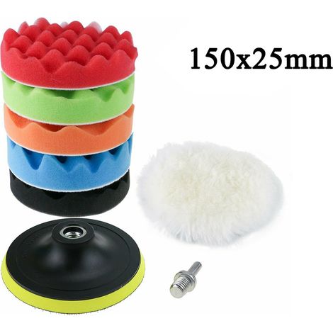 6PZ KIT AUTO SPUGNA LUCIDATURA TAMPONE TRAPANO PAD BUFFING PER LUCIDATRICE (1/5)