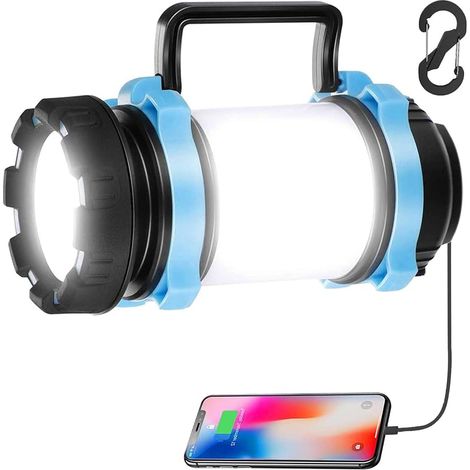 Lampes de Camping, Lampe Torche LED Rechargeable 1000 Lumens, Projecteur d'extérieur Haute Puissance, Lanterne de Camping pour Tentes, Randonnée, Pêche, Coupure de Courant, Urgence (1/5)
