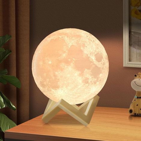 Lampe lune 3D Lampe de lune 2024 Mise à niveau 16 Couleur Distant/Contrôle tactile Cadeaux pour les filles Femmes Petite amie Garçon Diamètre [Classe énergétique G] (1/5)
