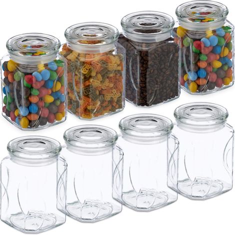 Juego de 8 tarros de almacenamiento con tapa de 750 ml