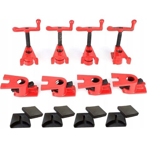 Endlose Zimmermannsklemmen für Rohre 3/4" + Schutzset, 4er-Set