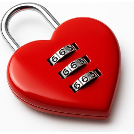 Love Cadenas à combinaison en forme de cœur avec code Robuste et élégant Idéal pour sacs, valises, placards et comme cadenas d'amour pour la Saint-Valentin, un mariage ou comme cadeau (1/5)