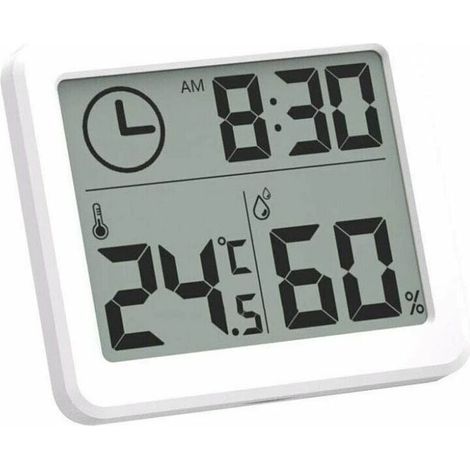 Termómetro Higrómetro Digital LCD Interior. Muestra Temperatura y Humedad, Función Despertador, Rango -10°C a 70°C. (1/4)