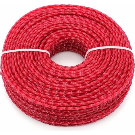 Fil Coupe Bordure Universel, Ligne de Trimmer Strimmer en Nylon 3.0 mm, Fil en Nylon Débroussailleuse Robuste pour Bosse Tête Tondeuse À Gazon de Jardinage (Twist, 3mmx15m),de (1/5)