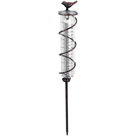 Pluviomètres en Verre avec Piquet en Métal, Pluviomètre Résistant au Gel, Pluviomètre Extérieur en Verre, Pluviomètre de Jardin pour La Décoration de Paysage de Pelouse en Plein Air (1/4)
