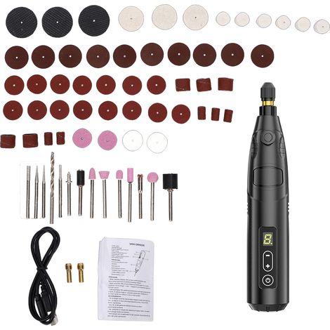 68-teiliges kabelloses Rotationswerkzeug-Set mit einstellbarer Drehzahl, Mini-Elektrogravier- und Polierset, Multifunktionsschleifer für kreative Hobbys. (1/5)