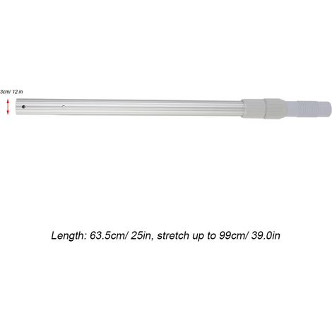 Manche télescopique en aluminium pour brosses et filets de récupération - Portable, extensible jusqu'à 99 cm, diamètre 3 cm (1/5)