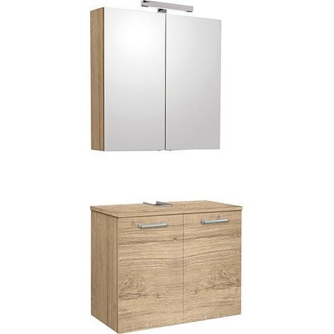 Ensemble de meubles de salle de bains ESTRA série MAA 2 portes chêne cendré largeur 700 mm (1/5)