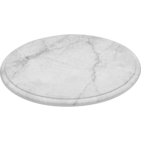 Plateau Rond Blanc en Mélaminé Imitation Marbre Ø 285 mm - L2G