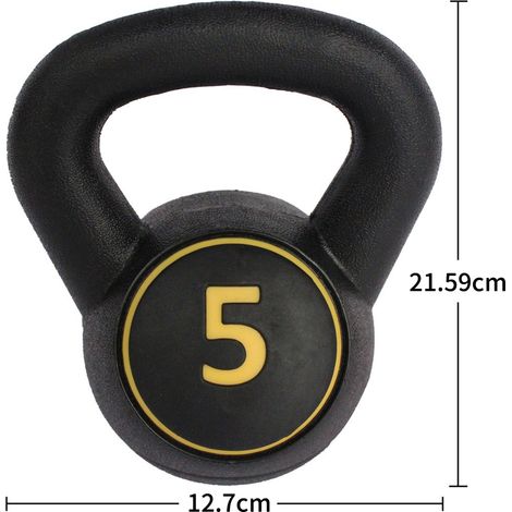 Kettlebell-Set 5 lb, 10 lb und 15 lb mit rutschfestem Griff, schwarz HAVRYA (1/4)