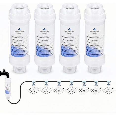 Filtre inhibiteur calcium extérieur, anti-calcaire brumisation jardin,lot 4  Raccord standard 3/4 pouces, réduit dépôts calcaires, évite bouchage buses pour terrasse et système d’arrosage (1/5)