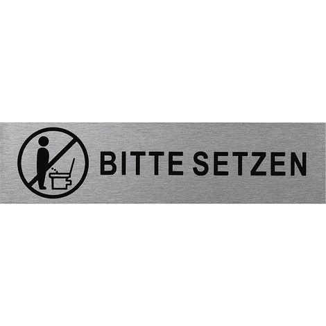 Targa per porta eden-park bitte setzen alluminio 16x4 cm