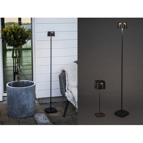 SET Akku Stehlampe 120cm & Tischleuchte 36cm für Outdoor kabellos Schwarz (1/5)