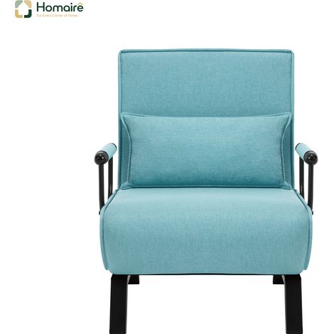 Blaues Schlafsofa aus Metall mit Armlehnen 65 x 75 x 78 cm HOMAIRE (1/5)