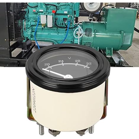 Alternateur avec Voltmètre Analogique Rond pour Tableau de Bord Indicateur Tension 24 V Accessoire Compatible Générateur Et Système Électrique Automobile (1/3)