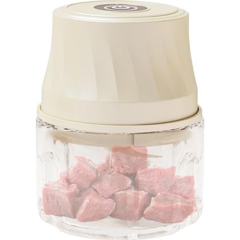 Hachoir à ail - Robot culinaire rechargeable 350 ml - Mini hachoir à ail électrique - Pour légumes, viande, carottes, piments, gingembre, fruits, oignons et salades (1/5)