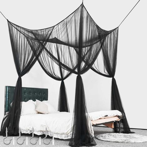 Moustiquaire de lit suspendu, Ciel de lit adulte, moustiquaire pour lit double et simple, baldaquin filet, pour maison et camping (1/5)