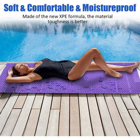 Tapis de camping en mousse extérieure, pliable, pour tente de plage, matelas de couchage imperméable (violet) (1/5)