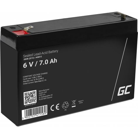 Green Cell Replacement AGM Gel Battery 6V 7Ah Rechargeable Sealed Lead Acid Battery Maintenance Free Battery Replacement Battery for Medical Equipment Electric Toys Household Alarm (1/7)