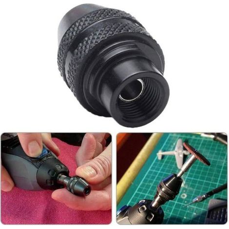 Mandrin Sans Clé Pour, 2 pcs Mandrins Adaptateur Multifonction Mini Perceuse Sans Clé pour Broyeur électrique Outil 0.4-3.2mm (1/5)