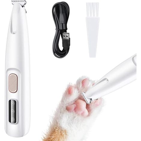 Ecleanfy - Tondeuse à pattes pour chiens, tondeuse silencieuse avec lumière LED, rasoir étanche, tondeuse pour chiens et chats, pour les pattes, les yeux, le visage et le corps (1/5)