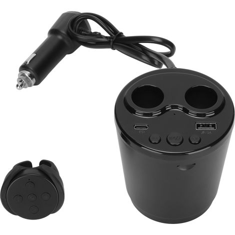 Chargeur Voiture USB Double Adaptateur Bluetooth FM Mains Libres Appel 12-24V Universel avec Télécommande pour Automobile (1/5)