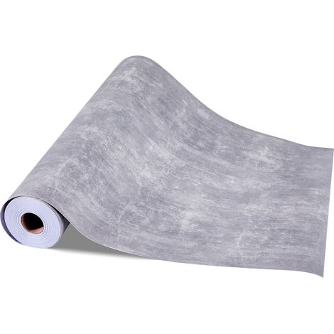 Mophorn Papel Pintado Autoadhesivo de Pared, Lámina Decorativa de Estilo Industrial para Muebles, Dormitorio, Cocina, Oficina y Baño, Color Gris Oscuro, 400 x 15000 x 0,16 mm, Material de PVC