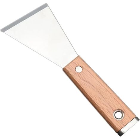 Coupeur De Mastic En Acier Avec Poignée En Bois Massif Spatule Enduit Lissage Biseautée Pour Nettoyage Des Murs Portes Et Fenêtres Outil De Bricolage Maison 7.48 in (1/5)